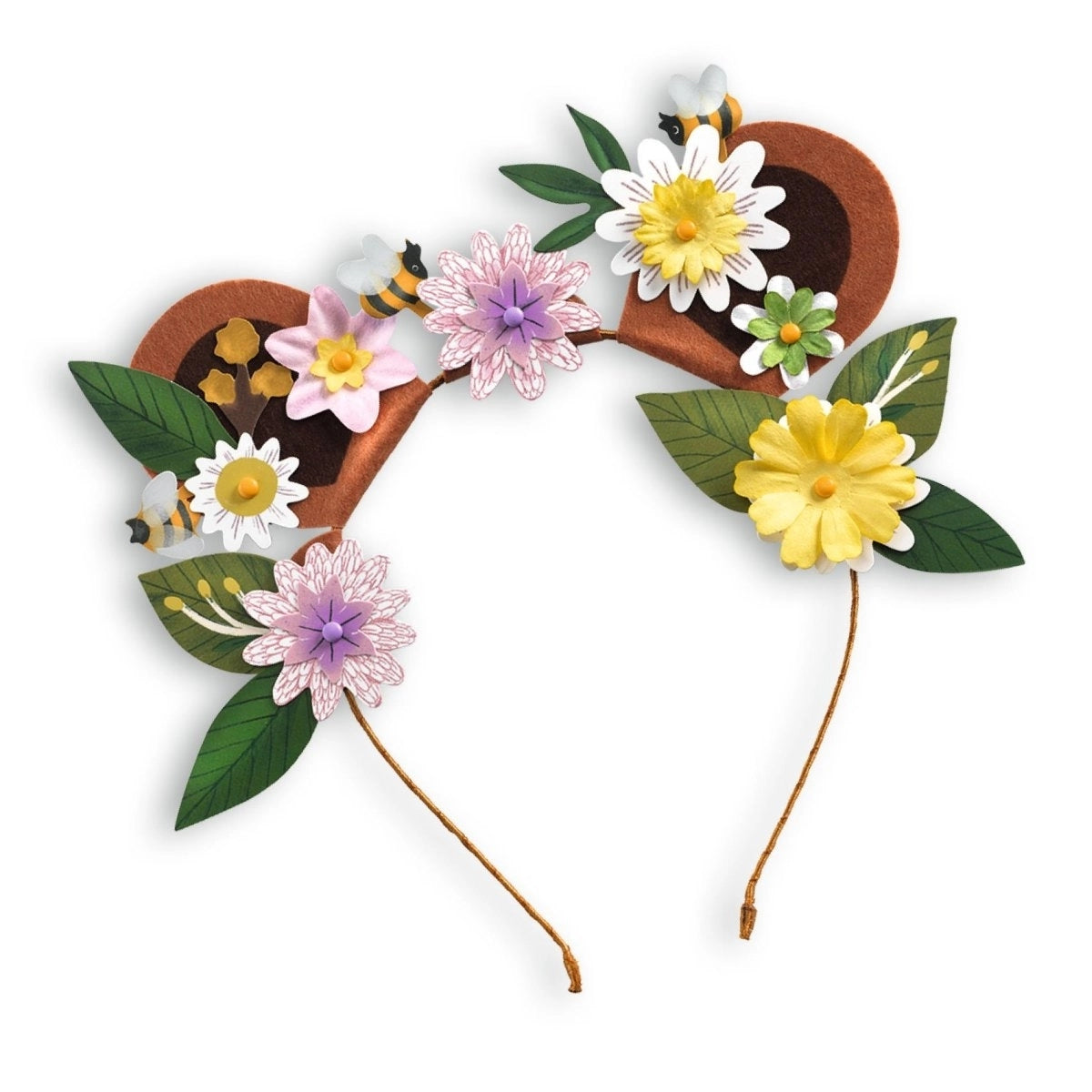 Das Djeco DIY Bastelset Haarreif Flower Friends lädt kreative Kinder ab 6 Jahren zu einem fantasievollen Bastelabenteuer ein! Drei süße Tierhaarreifen warten darauf, mit selbstklebenden Filzohren, bunten Blumen und hübschem Blütenschmuck verziert zu werden. 