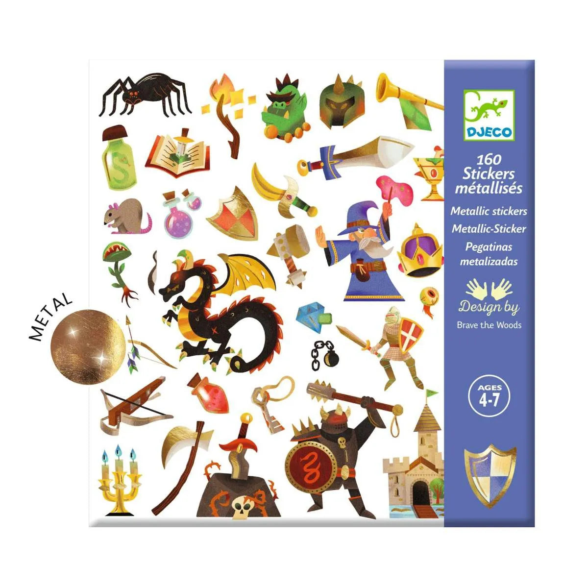 Metallic-Sticker Fantastisches Mittelalter | Djeco