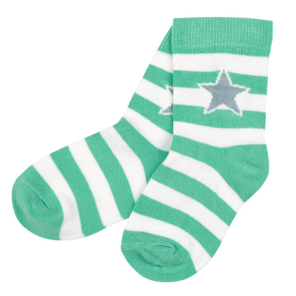 Gestreifte Socken von Villervalla.  Material: 80% Baumwolle, 17% Polyamid, 3% Elastan  OEKO-TEX® Standard 100   Maschinenwäsche bei 40°