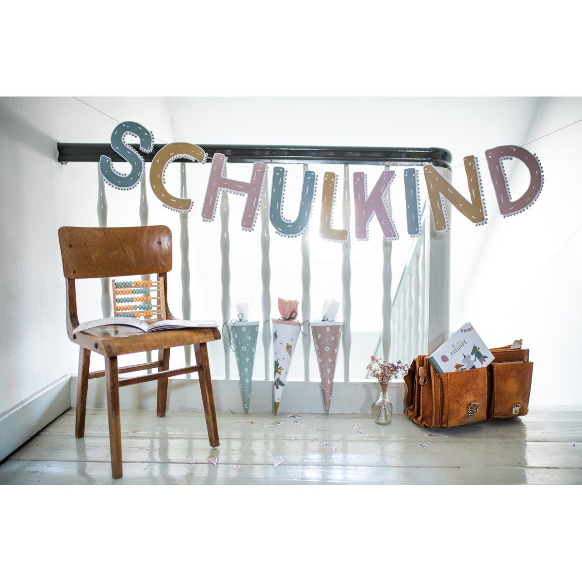 Schulkind | Girlande mit Glitzer  | ava & yves