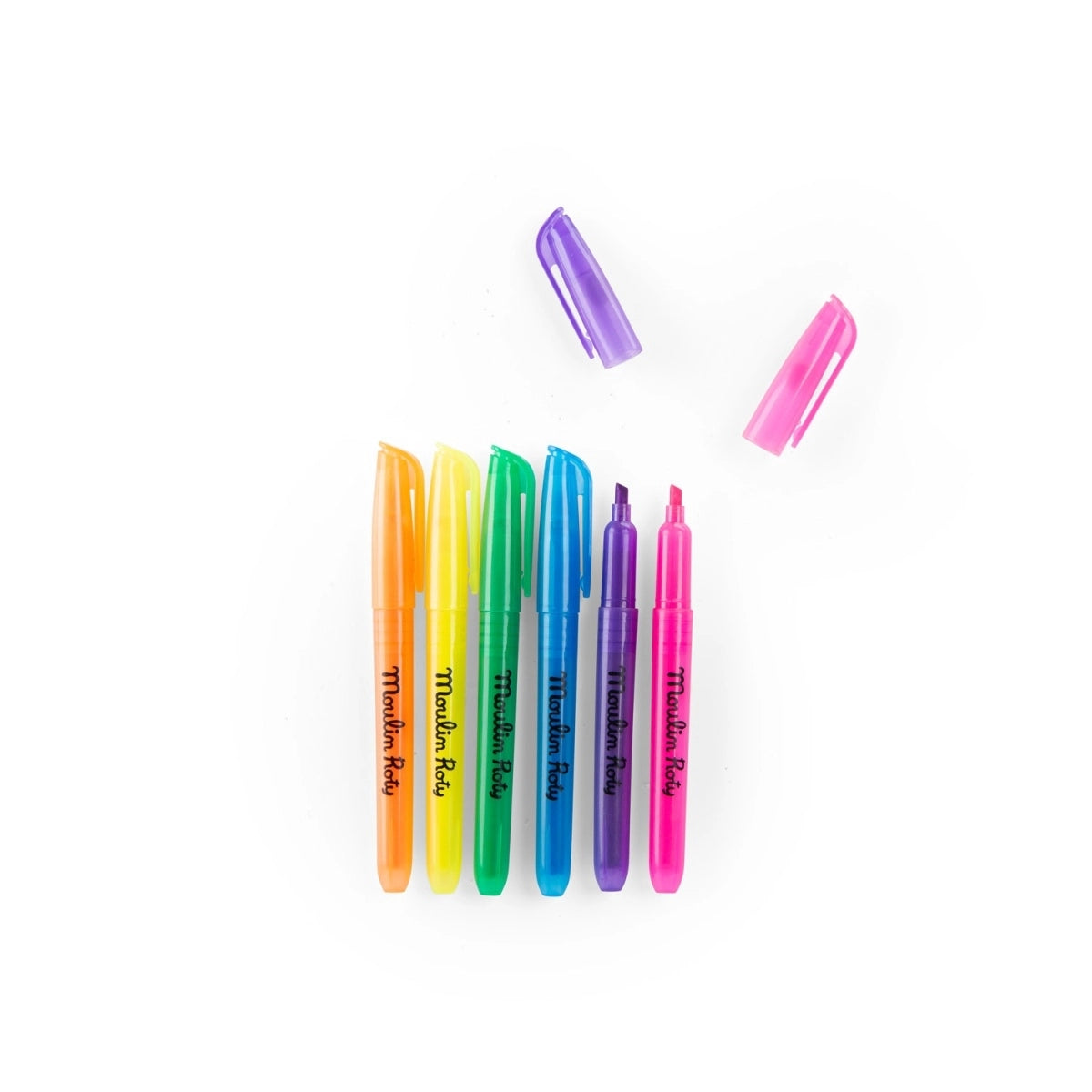 6 fluoreszierende Filzstifte aus der Loufoques-Kollektion, perfekt zum Zeichnen, Ausmalen und Hervorheben deiner Lieblingswörter!