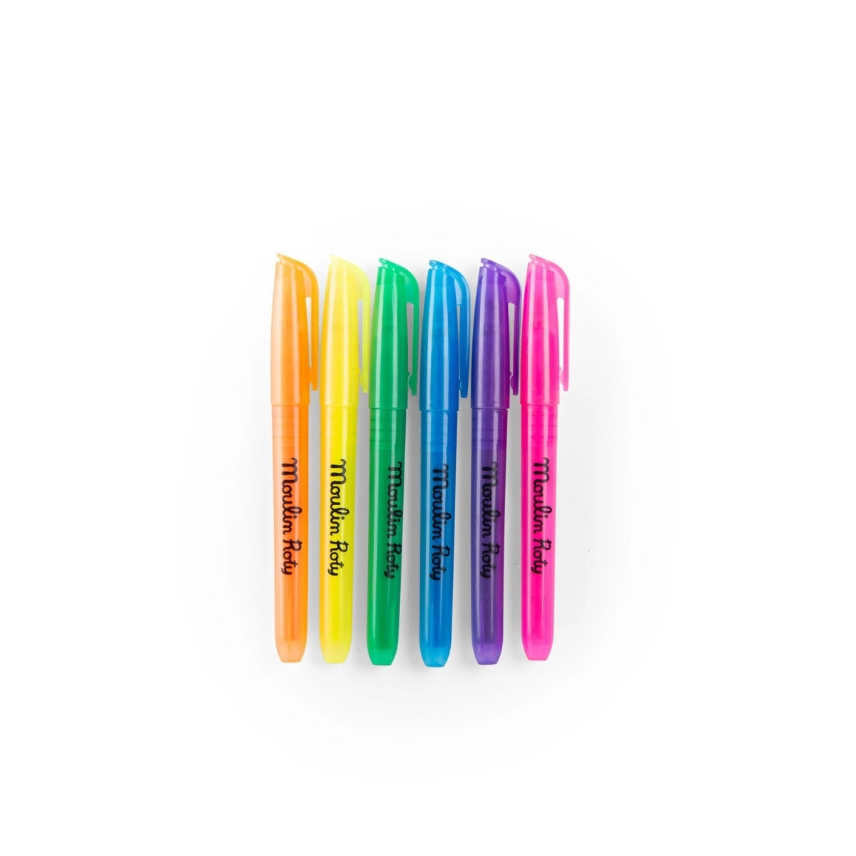 6 fluoreszierende Filzstifte aus der Loufoques-Kollektion, perfekt zum Zeichnen, Ausmalen und Hervorheben deiner Lieblingswörter!