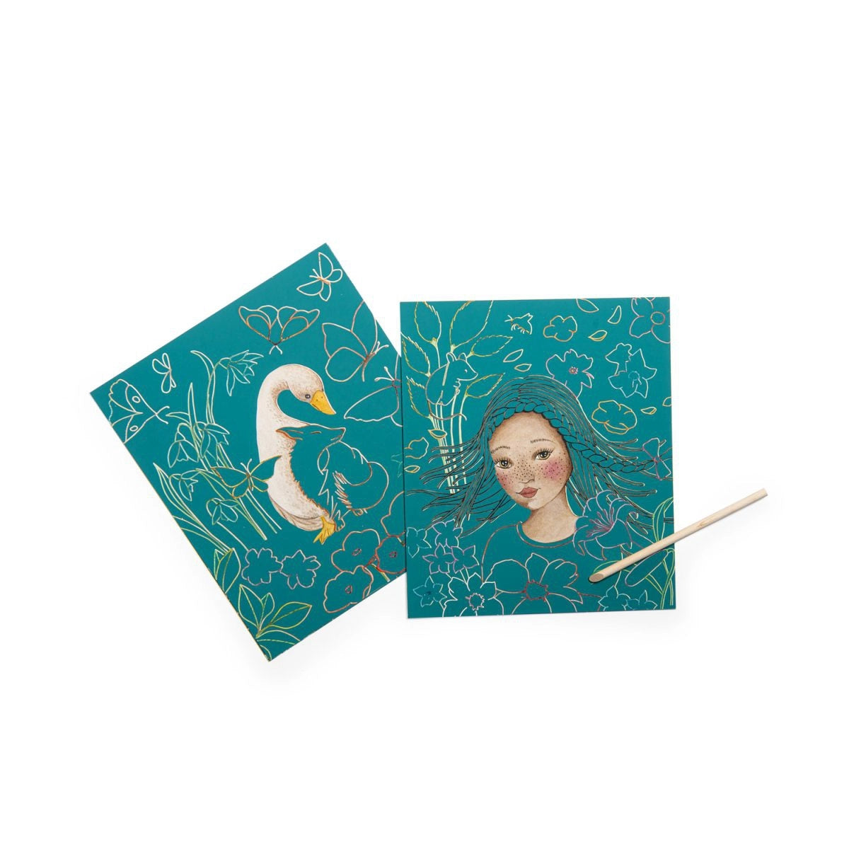 Mit diesem Kratzbilder-Set lassen sich nach und nach wunderschöne Motive der Rosalies enthüllen! Einfach vorsichtig die obere Schicht abkratzen und schon entstehen zauberhafte Kunstwerke.