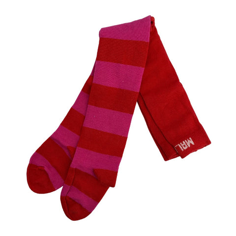 Strumpfhose rosa und rot gestreift, Gr. 68, für 9-18 Monate