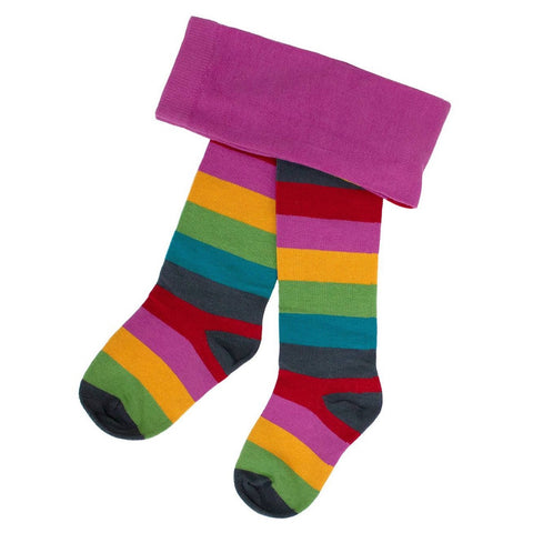 bunt gestreifte Strumpfhose lila, rosa, gelb grün, Regenbogenfarben