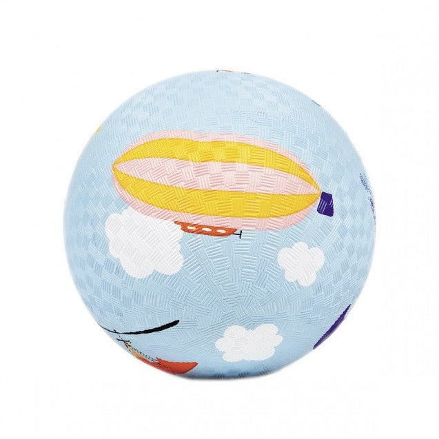 Zeppelin, Flugzeug, Hubschrauber,  Ball aus Naturkautschuk, tolles Motiv für den Garten, Kinderball, großer Ball