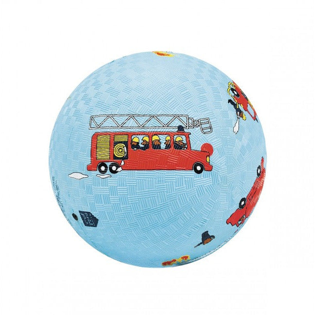Feuerwehr Auto Ball aus Naturkautschuk, tolles Motiv für den Garten, Kinderball, großer Ball