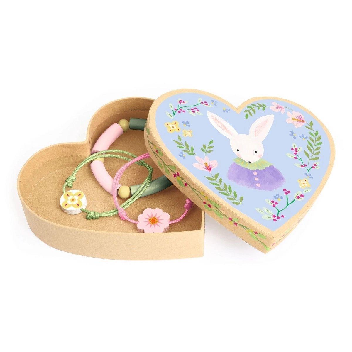 Armbänder Cécile in Herzdose mit Hase | Djeco