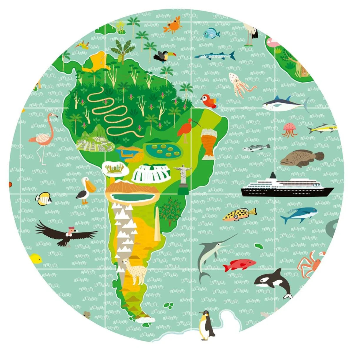 Weltkarte puzzle 200 Teile Das Puzzle Around the World von Djeco schafft es, Lernen und Spaß zu verbinden. Kinder ab 6 Jahren puzzeln aus insgesamt 200 Teilen eine ganz besondere Weltkarte. Das erfordert feinmotorisches Geschick und Konzentration, denn das Puzzle ist farbenfroh und detailreich gestaltet.