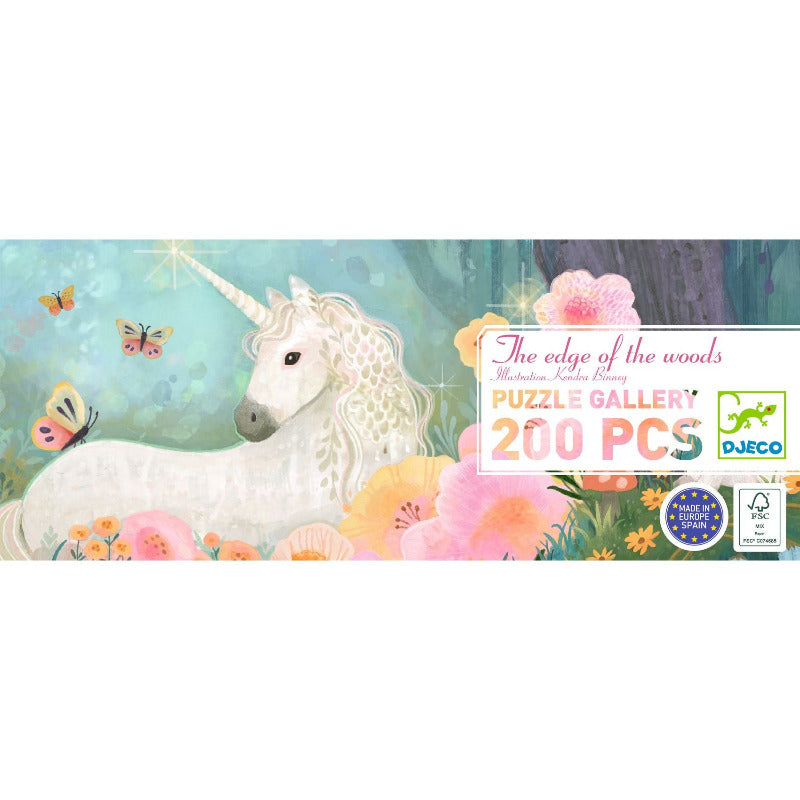 DJECO Puzzle Einhorn "The edge of the woods" mit 200 Teilen