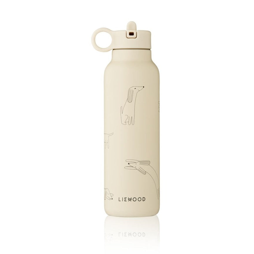 Premium-Stahl-Wasserflasche 500ml hergestellt aus 80% recyceltem Edelstahl, ist so gestaltet, dass sie leicht von kleinen Händen gehalten werden kann. Sie ist auslaufsicher und verfügt über einen eingebauten Pop-up-Strohhalmdeckel sowie einen Schlaufenhenkel für bequemes Tragen unterwegs.