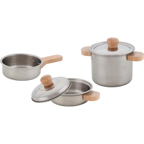 Kochset aus Metall und Holz | Goki