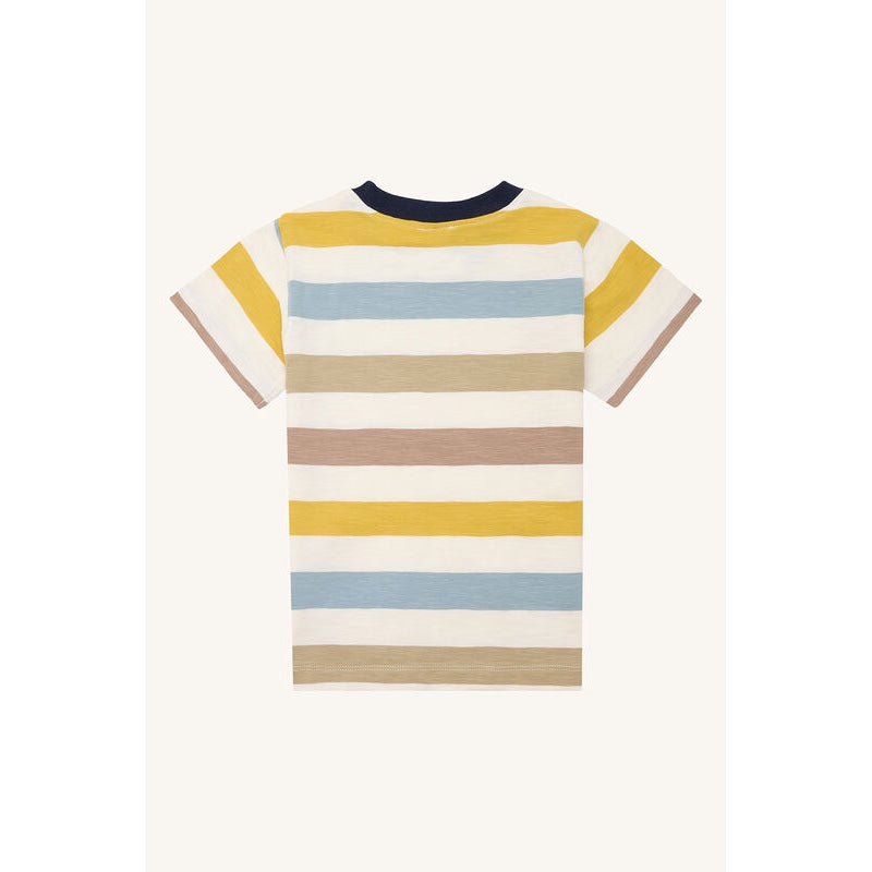 Rückansicht des Kinder-T-Shirts mit klassischem Streifenmuster