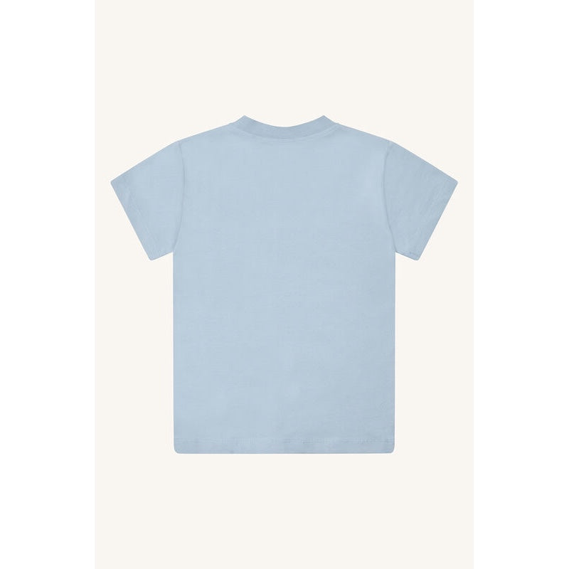 Rückansicht des Kinder-T-Shirts aus weicher, dehnbarer Baumwolle