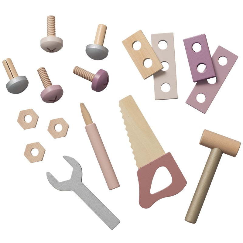 Das beste Geschenk für kleine Handwerker! Der Werkzeugkasten im Bunny-Design enthält 15 Werkzeuge, die der Handwerker braucht, wenn im Haus etwas repariert werden muss. 