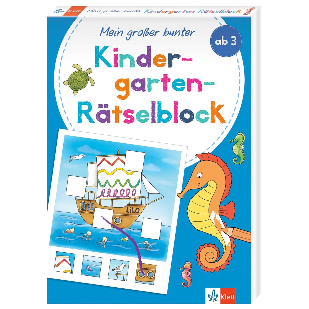 Mein großer bunter Rätselblock Kindergarten ab 3 Jahren | Klett Verlag
