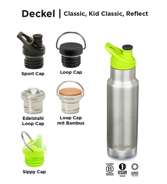 Trinkflasche Kid Kanteen von Klean Kanteen Das neue schmale Design wurde entwickelt für kleine Kinderhände 