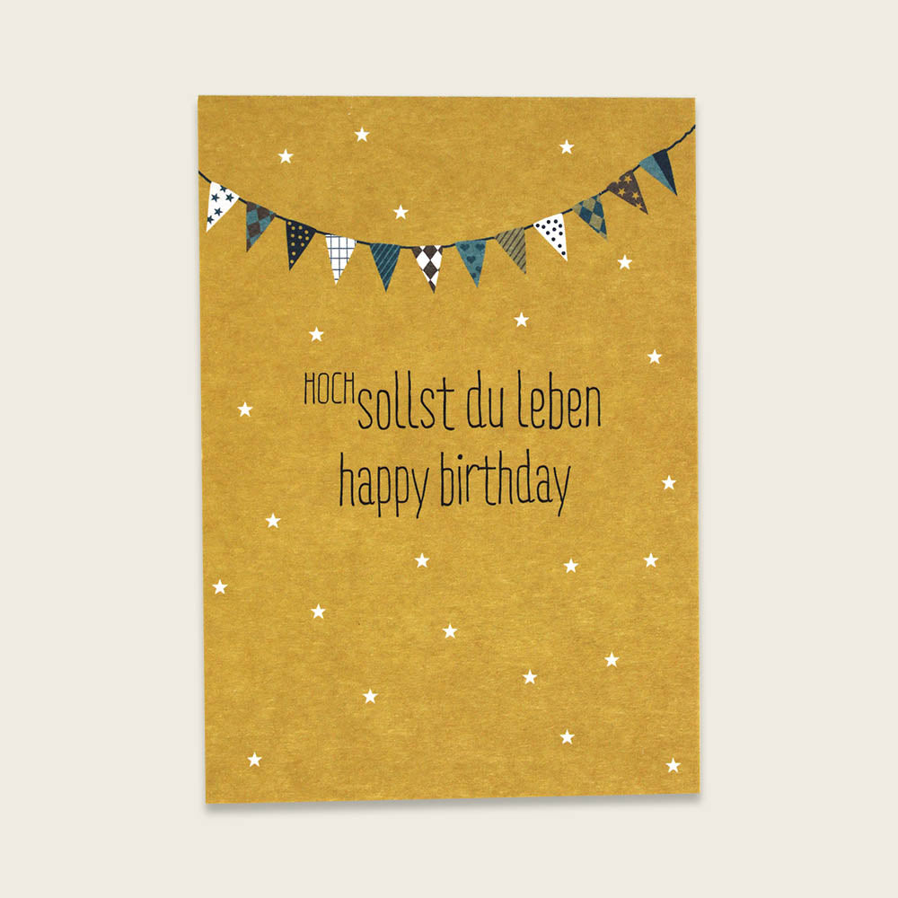 Karte gelb "hoch sollst du leben"