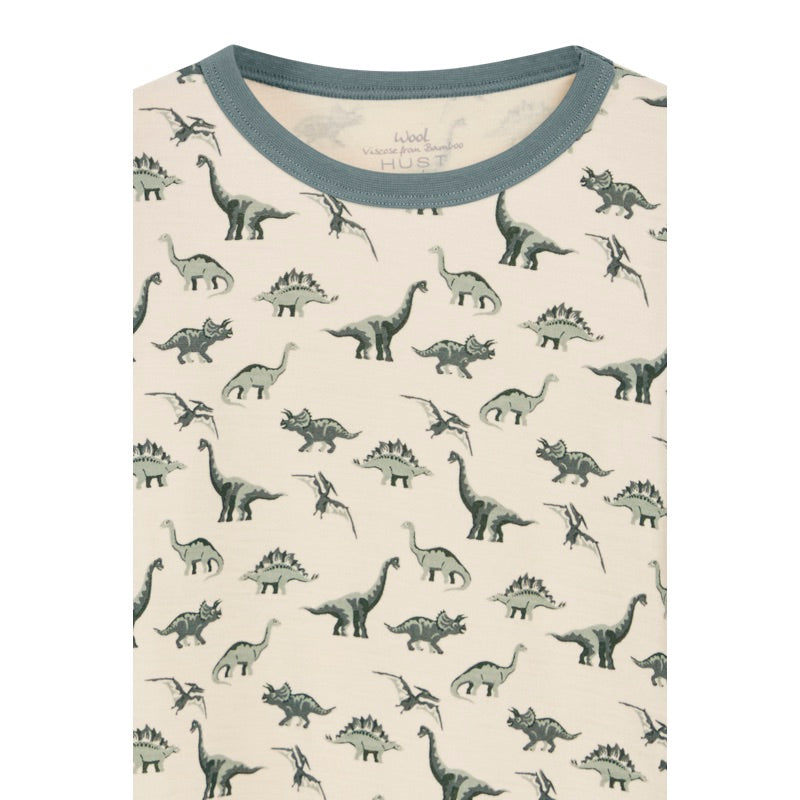 Langarmshirt Abba Dinosaurier Wolle/Bambus | Hust & Claire