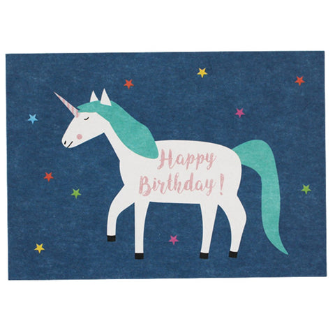 postkarte glückwunschkarte zum geburtstag mit einhorn