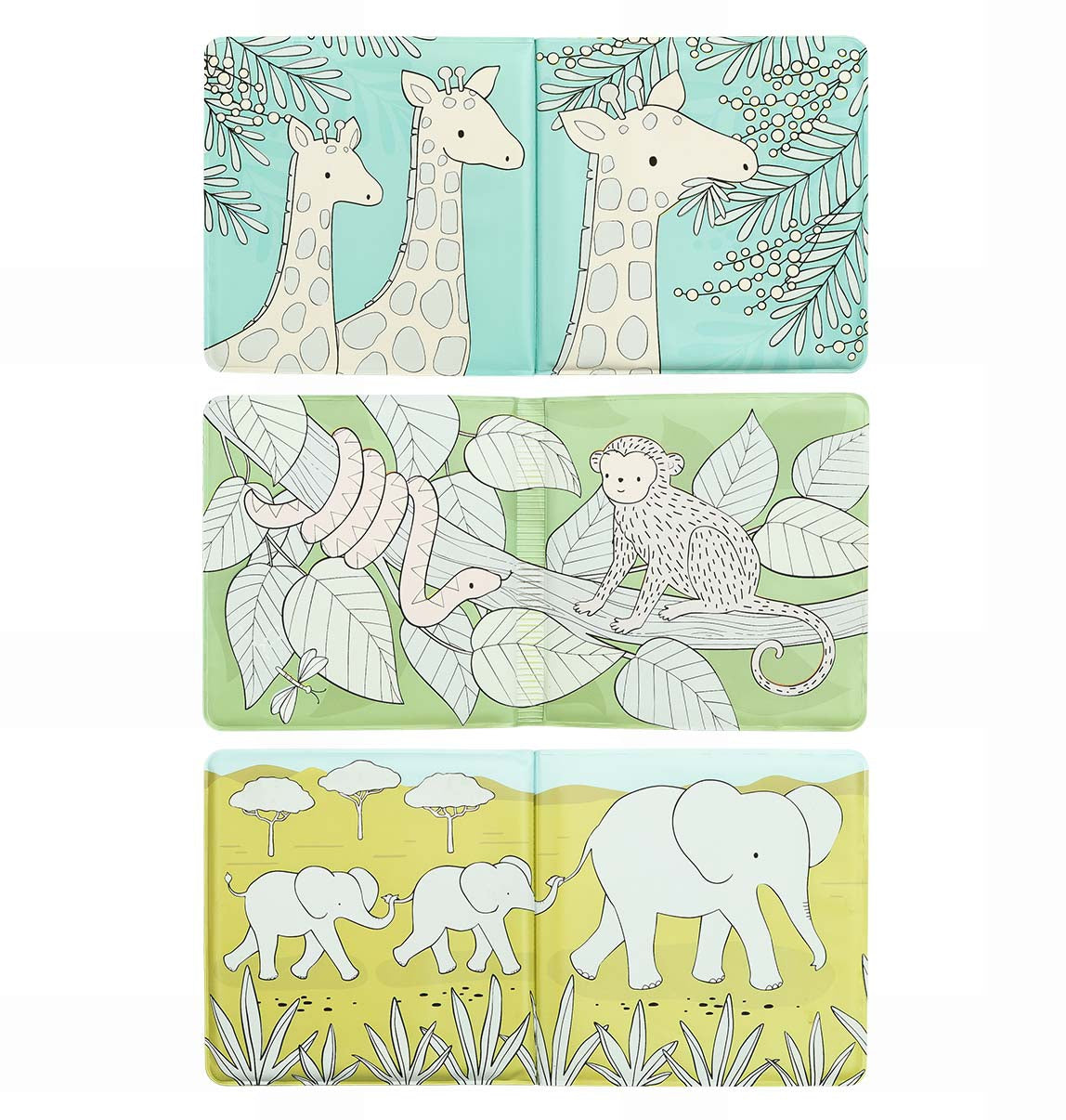 Bei diesem magischen Badebuch von A Little Lovely Company füllen sich die Illustrationen wie von Zauberhand mit Farben, wenn sie Kontakt mit Wasser haben. E