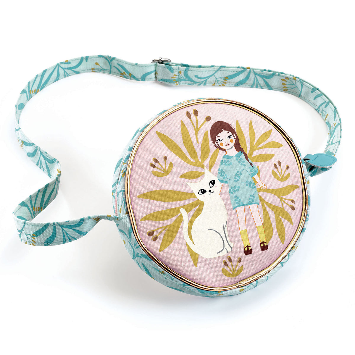 Sehr elegante kleine Handtasche, mit feinen Motiven bedruckt.