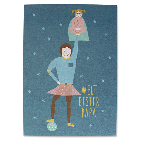 Postkarte | „Welt Bester Papa“ Mädchen | ava & yves