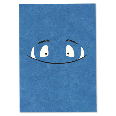 Postkarte Monster blau Säbelzahn | ava & yves