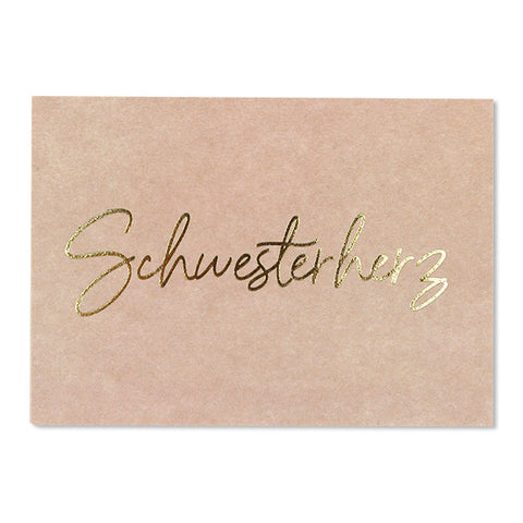 Postkarte | Schwesterherz gold rosa | ava & yves