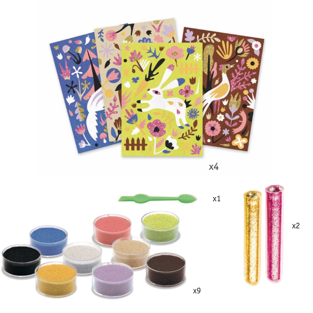 Bastelset Sandbilder und Glitzerfarben | Djeco