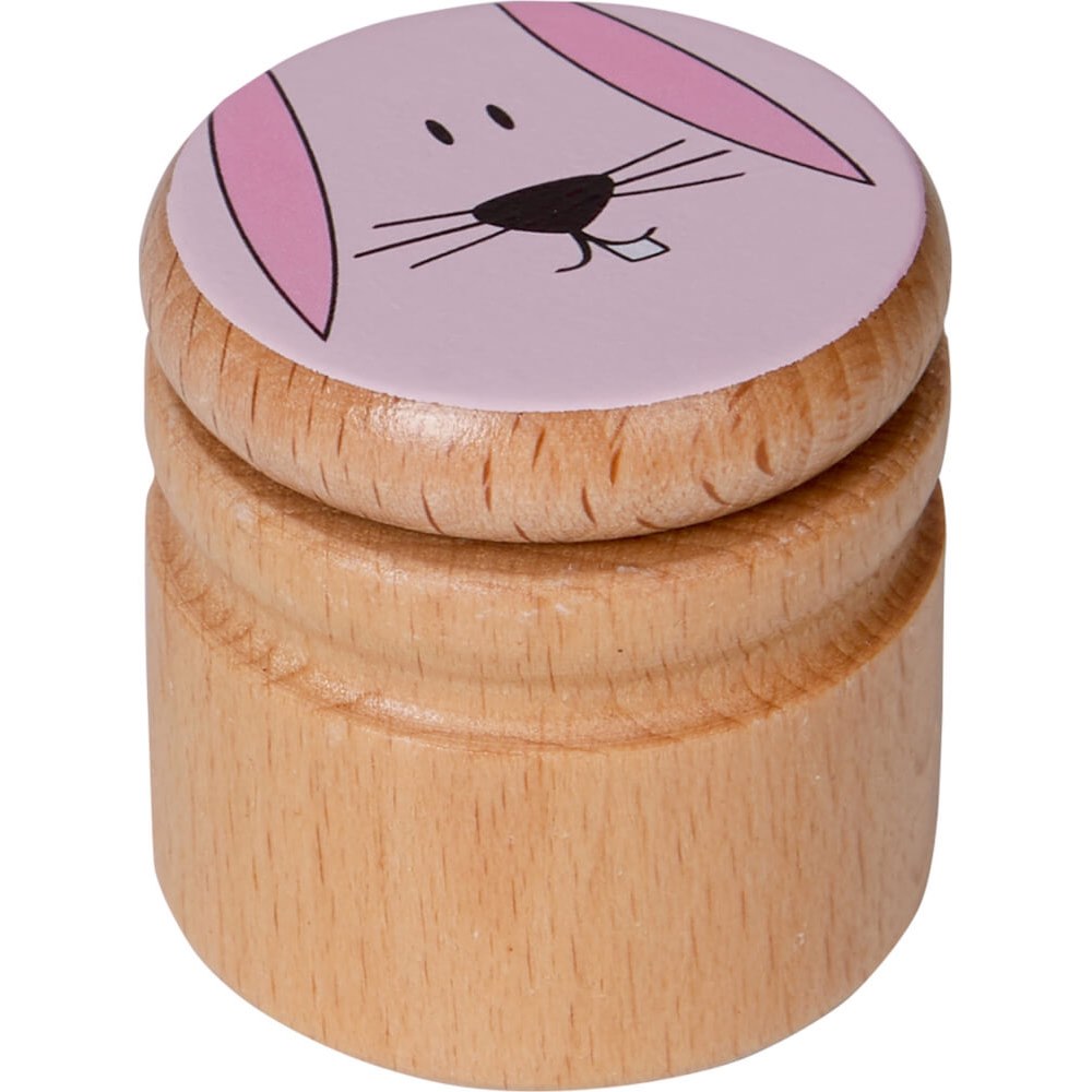 Hase rosa: Bär-Kleine Holzdose zur liebevollen Aufbewahrung der Milchzähne.