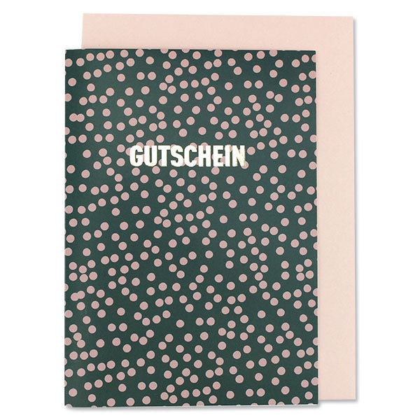 Klappkarte Gutschein Punkte grün/rosé  | ava & yves