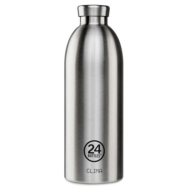 Die Clima-Flasche ist eine wiederverwendbare und isolierte Edelstahlflasche, die Ihre Getränke 24 Stunden lang kalt und 12 Stunden lang heiß hält. Schweißfrei und perfekte Größe für Ihre angenehme tägliche Flüssigkeitszufuhr.