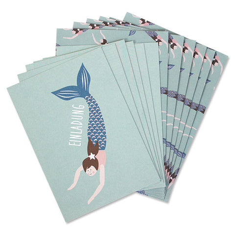 Einladungskarten-Set | Meerjungfrau | ava & yves