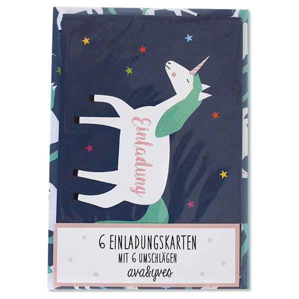 Einladungskarten-Set | Einhorn Sterne | ava & yves