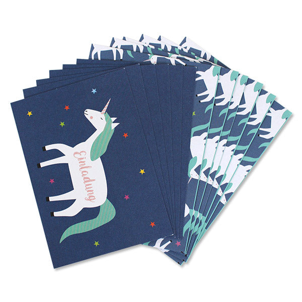 Einladungskarten-Set | Einhorn Sterne | ava & yves