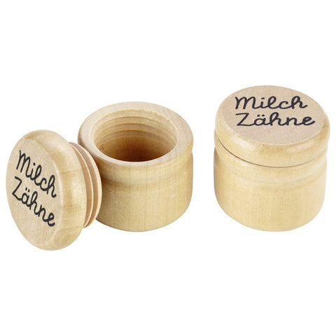 Milchzahndose-zahndose aus Holz mit Schraubverschluss