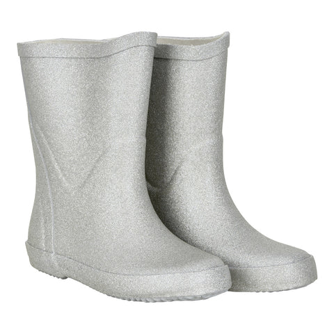 Gummistiefel Naturkautschuk | Silber Glitzer | CeLaVi