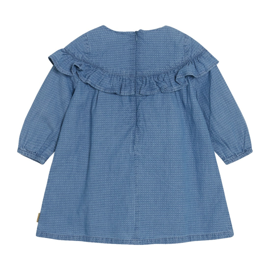 Das Kleid von Hust & Claire aus Baumwolle im schönen Denimlook. Es hat Rüschchen an der Brust und eine Knopfleiste am Rücken. Ein Kleid für jeden Tag, aber auch für besondere Anlässe. Lässt sich vielseitig kombinieren. Material: 100% Baumwolle
