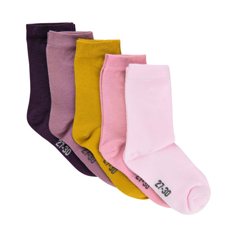 Socken 5er Set bunte Farben | Shadow Purple | Minymo