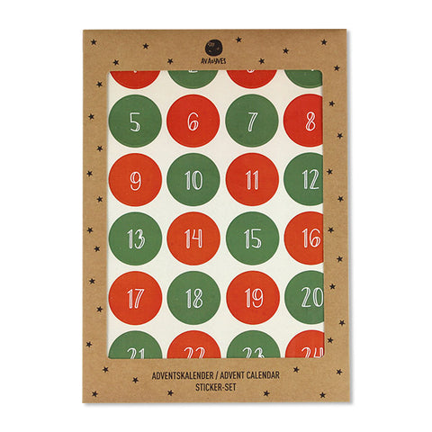 Adventskalender Zahlensticker Set grün rot | ava & yves