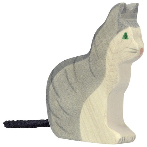Katze sitzend | Holztiger