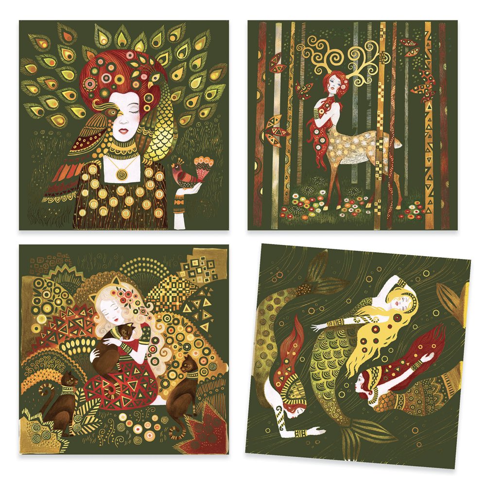 Kratzbilder Inspired by Gustav Klimt Goldene Musen | Djeco