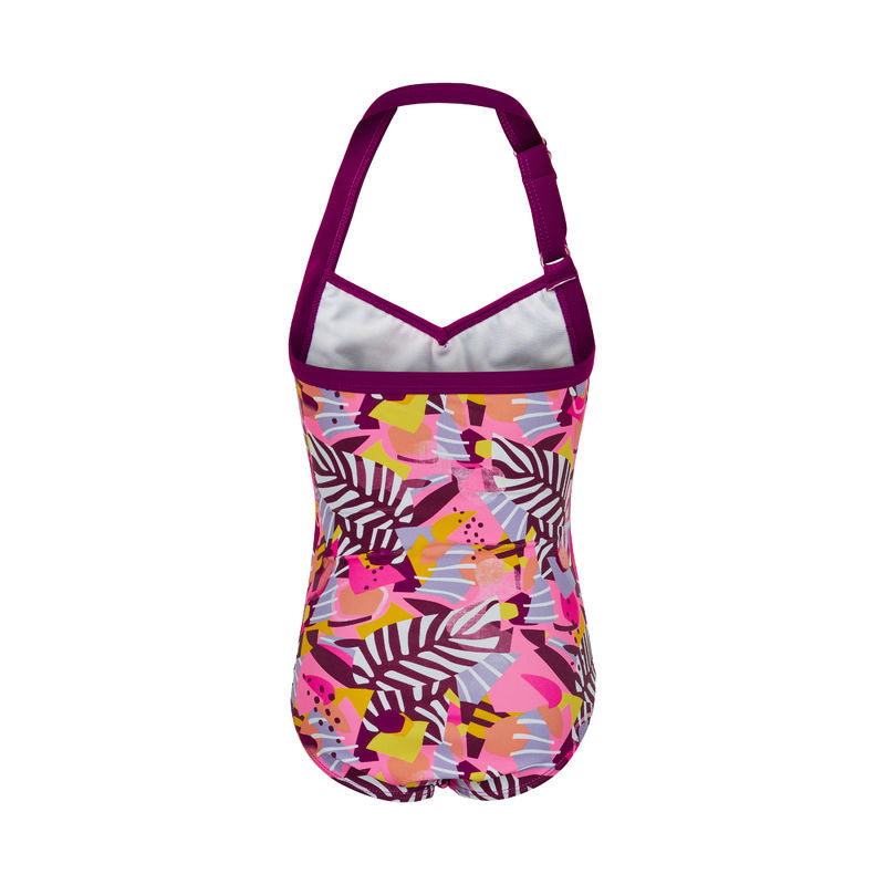 Badeanzug UV 40+ mit Haarband | Festival Fuchsia | Color Kids