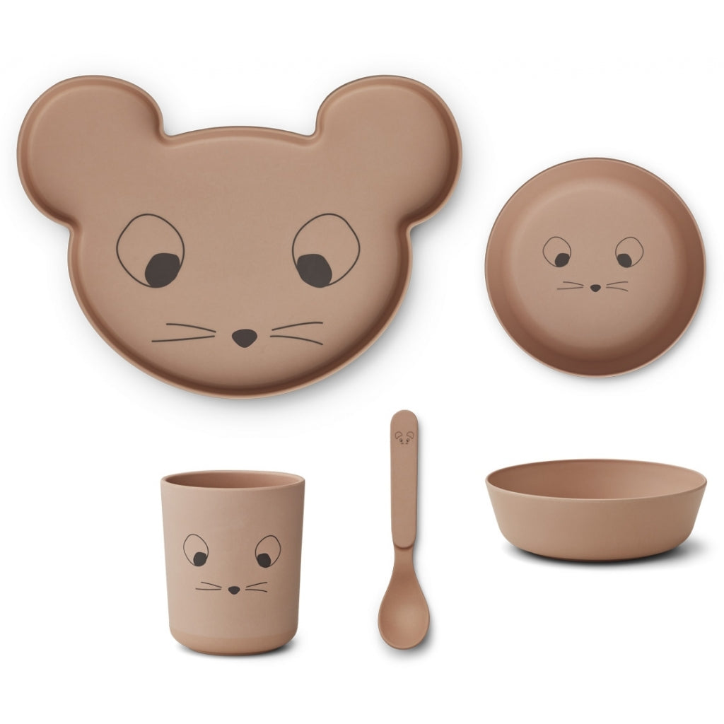 Geschirrset BRODY Tiermotive Katze, Maus | Liewood