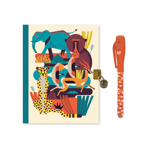 Tagebuch von Djeco mot wildlife-motiv