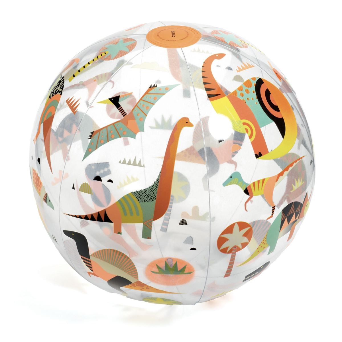 Der Dino Ball ist ein großer aufblasbarer Ball mit einem Durchmesser von 35 cm, leicht und leicht zu transportieren, zum Thema Dinosaurier mit einem schönen Neon-Finish. Es ist der ideale Begleiter für Spiele im Freien oder um Spaß im Wasser zu haben.