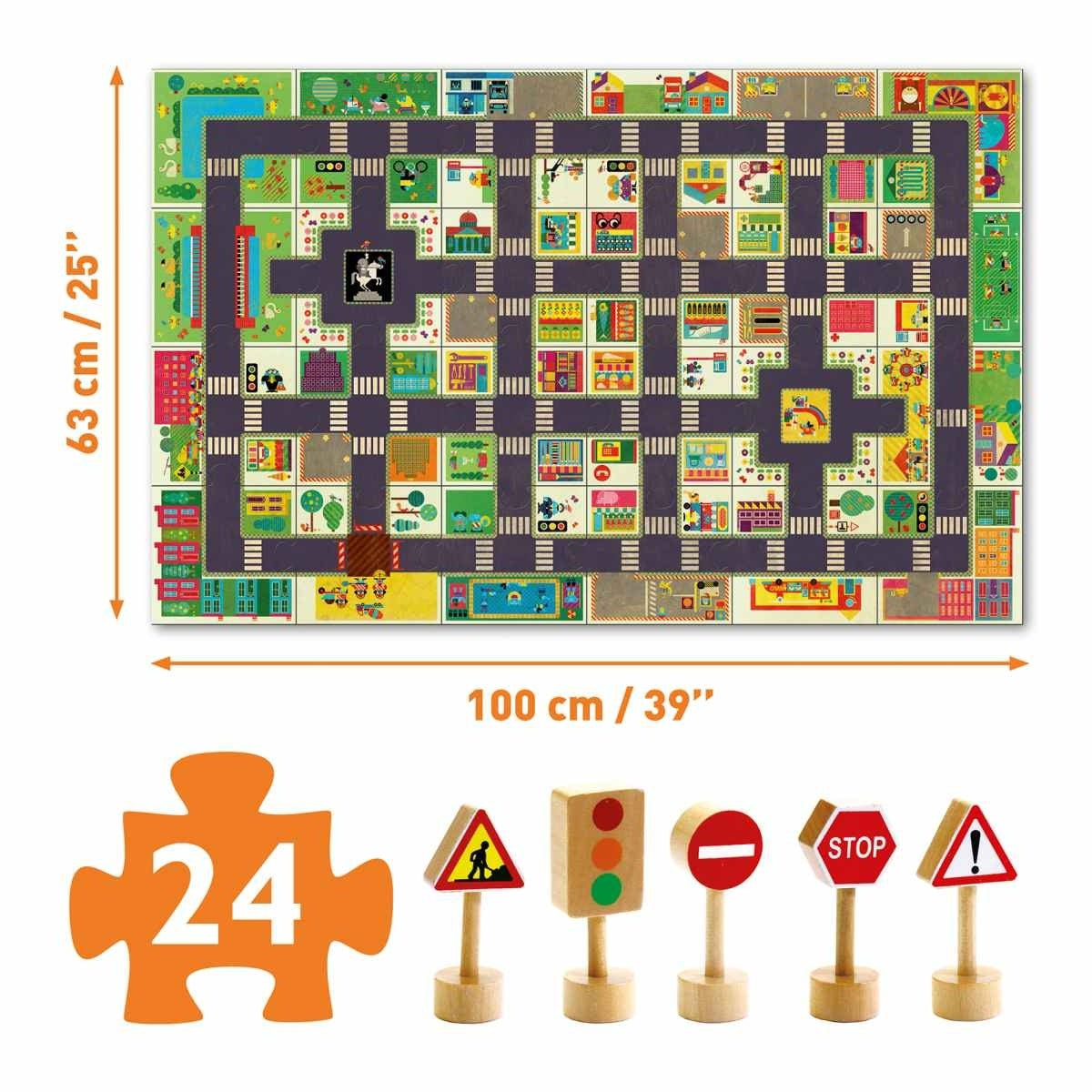 Riesenpuzzle 24 Teile Die Stadt | Djeco