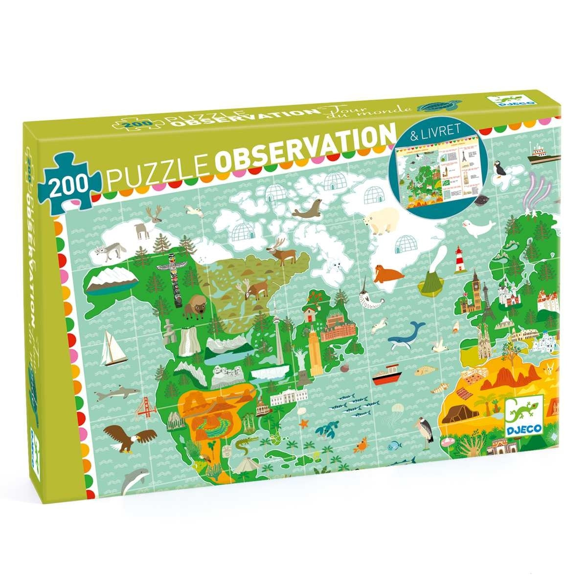 Puzzle Observation 200 Teile Reise um die Welt | Djeco