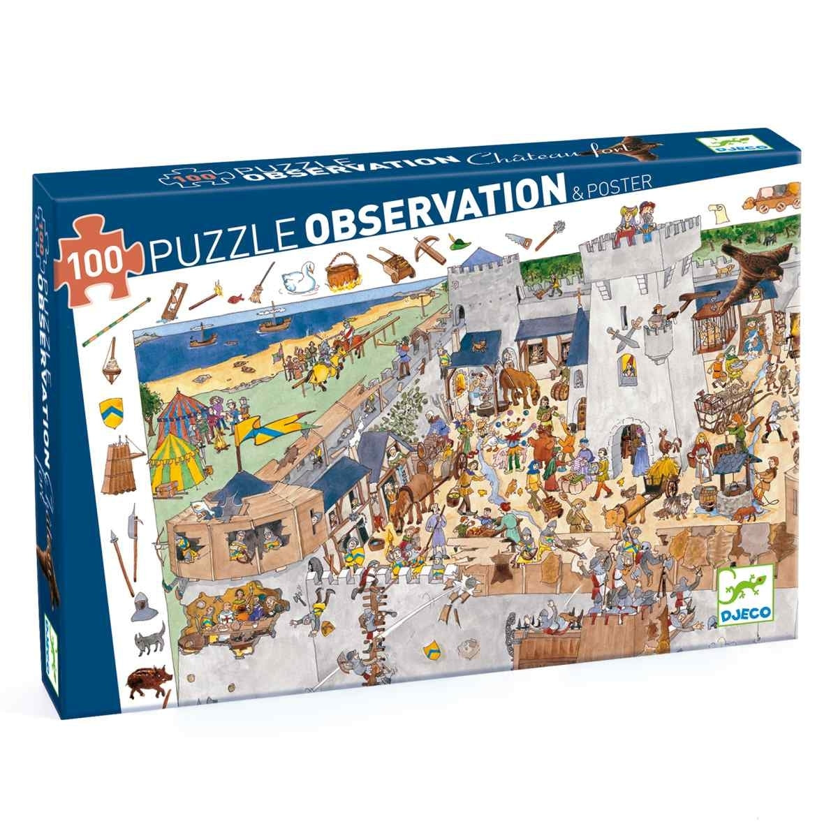 Puzzle Observation 100 Teile Die Burg | Djeco